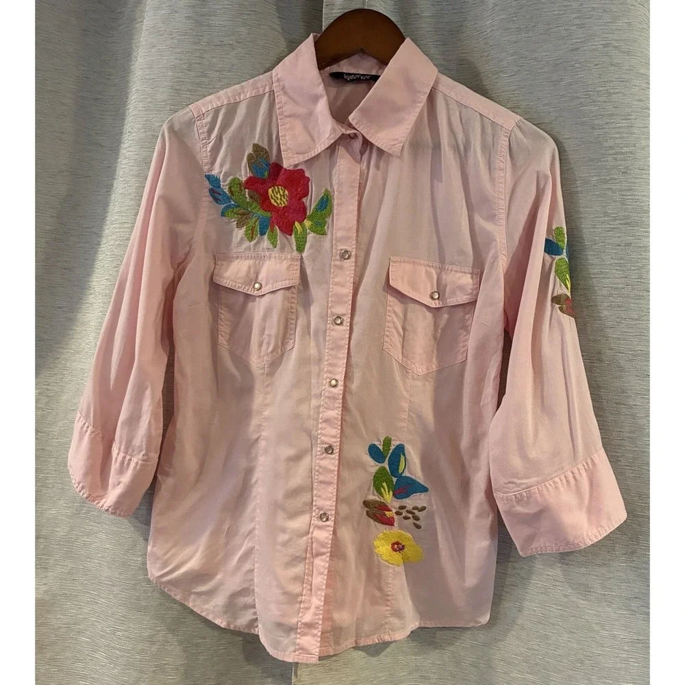 Vintage Krazy Kat Embroidered Button Up Size Small - Picture 2 of 5